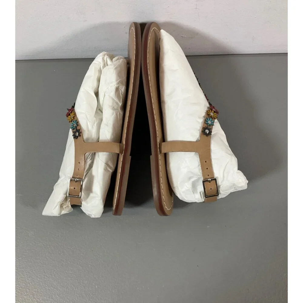 Bernardo Mirabeau Women's Leather Sandals - Brown, Size 9, Floral Embellishment - Picture 9 of 12